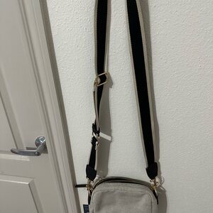 Stylish Cream and Black Crossbody Bag